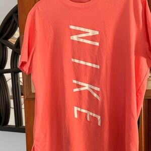 Nike Bright Coral Tee with White Logo